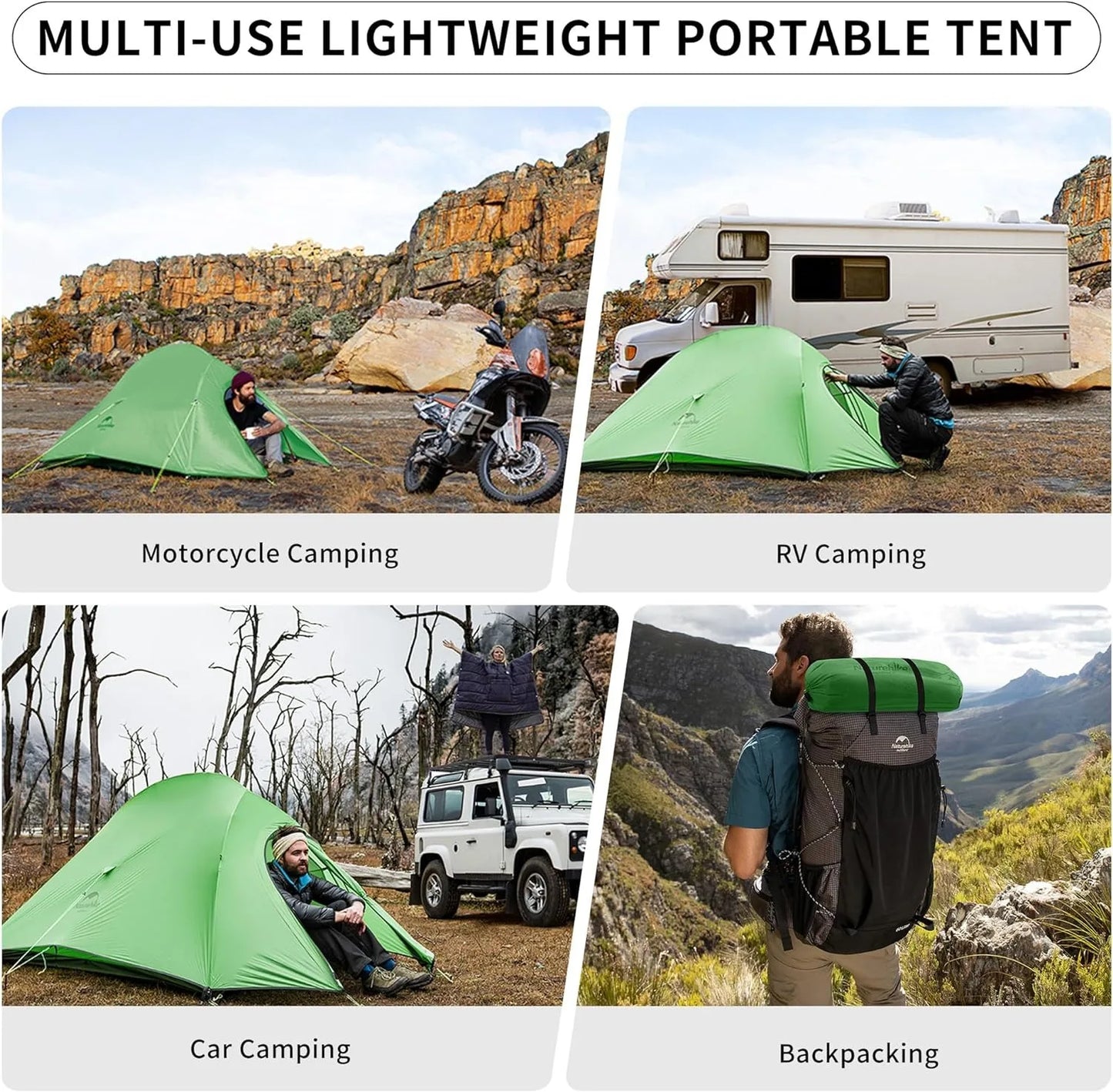 🌤️ Naturehike Cloud Up 2-Person Tent – Ultralight, Waterproof & Easy Setup Backpacking Shelter