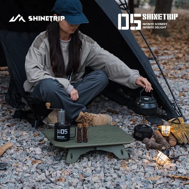 ✨ ShineTrip 05 Series Ultralight Dual-Purpose Camping Table – Folding, Portable & Adjustable