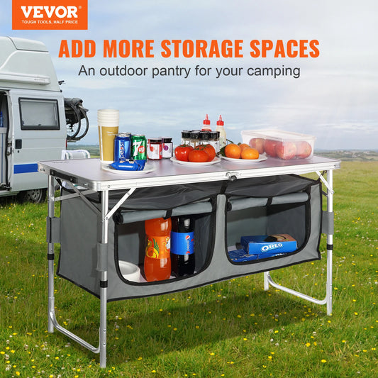 🍳 SucceBuy Camping Kitchen Table – Quick Setup, Folding Design, Adjustable Heights & Ample Storage
