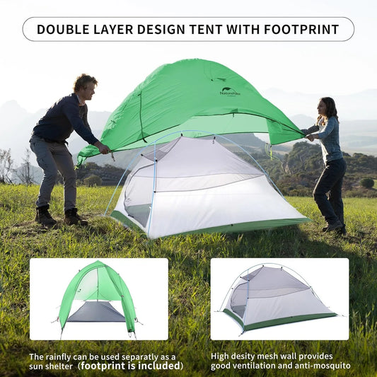 🌤️ Naturehike Cloud Up 2-Person Tent – Ultralight, Waterproof & Easy Setup Backpacking Shelter
