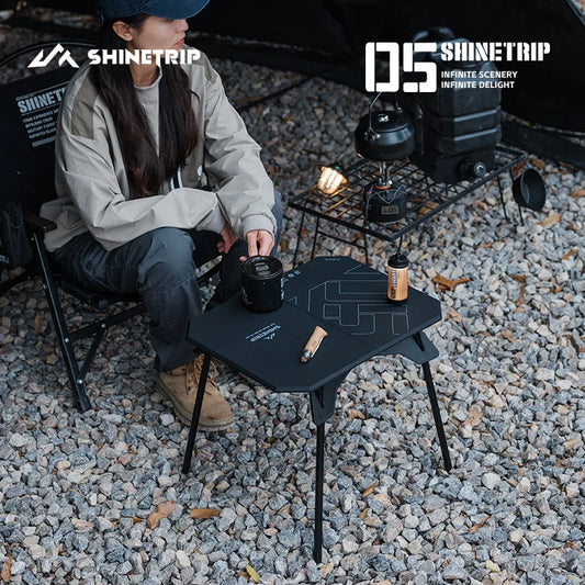✨ ShineTrip 05 Series Ultralight Dual-Purpose Camping Table – Folding, Portable & Adjustable