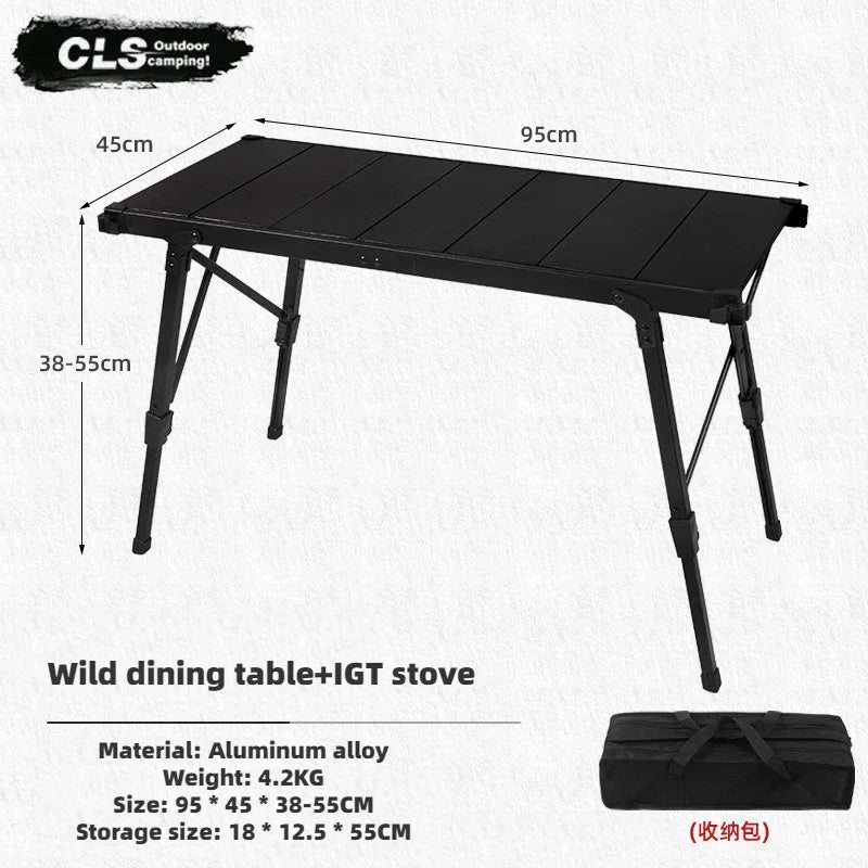 🔥 NOBANA&GLS Folding IGT Camping Table – Lightweight Roll-Top, Adjustable Legs & Portable Design