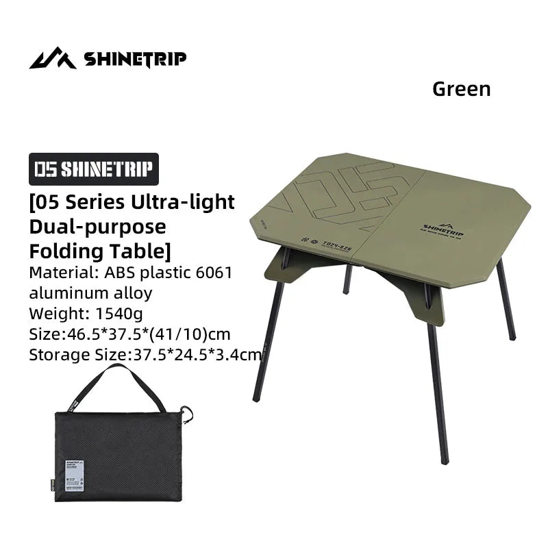 ✨ ShineTrip 05 Series Ultralight Dual-Purpose Camping Table – Folding, Portable & Adjustable