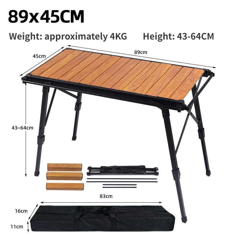 🔥 NOBANA&GLS Folding IGT Camping Table – Lightweight Roll-Top, Adjustable Legs & Portable Design