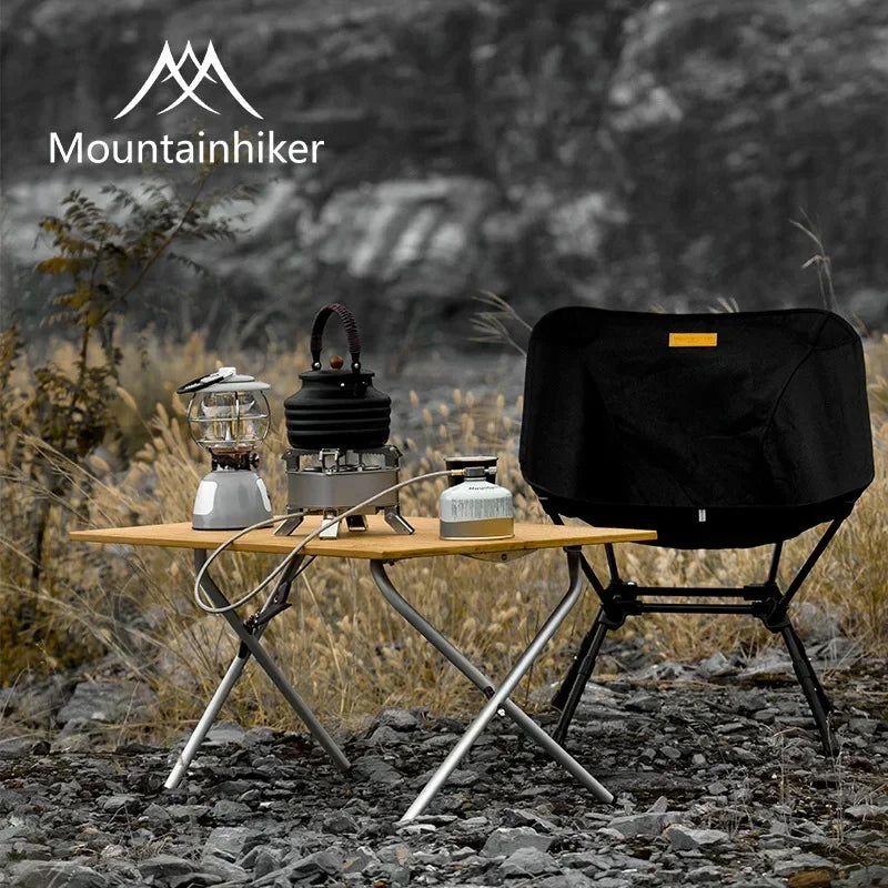 🌿 MOUNTAINHIKER Outdoor Bamboo Folding Camping Table – 2/3 Panel Portable Designv