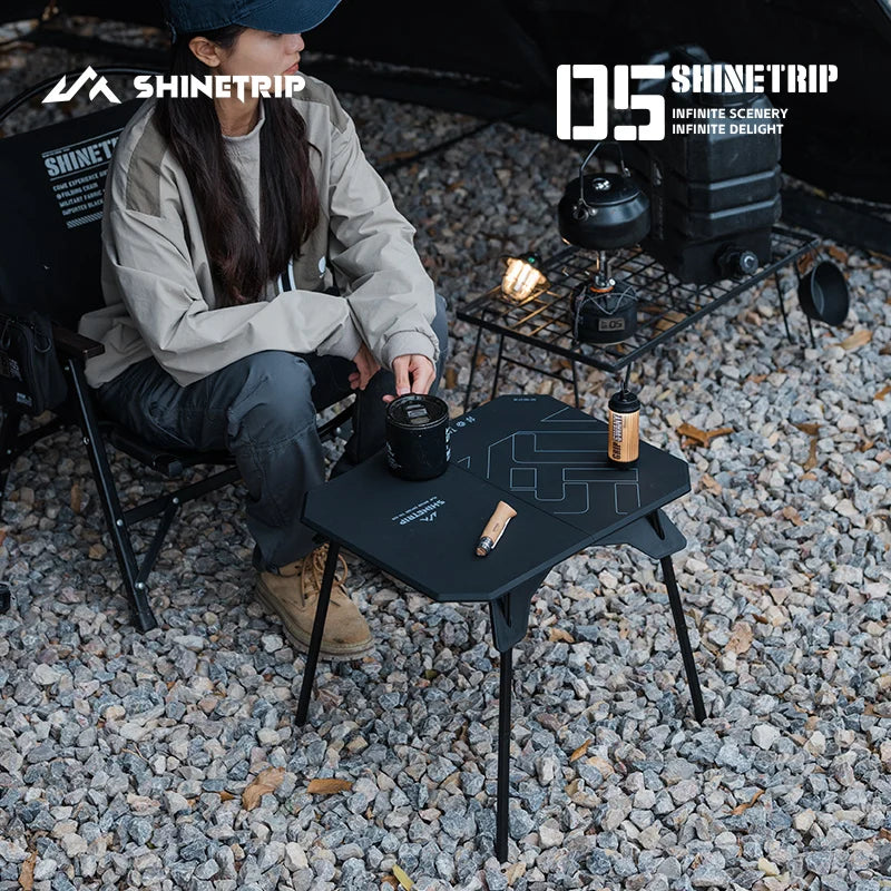 ✨ ShineTrip 05 Series Ultralight Dual-Purpose Camping Table – Folding, Portable & Adjustable