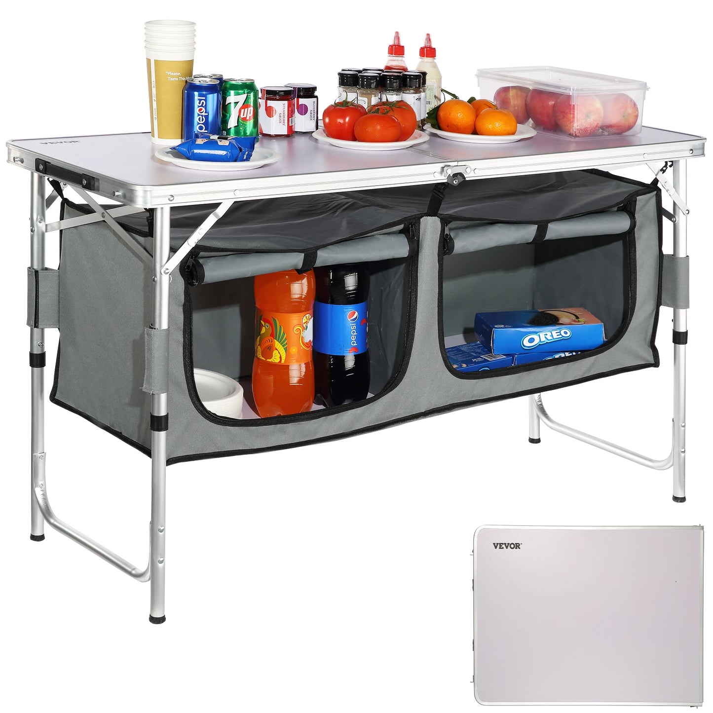 🍳 SucceBuy Camping Kitchen Table – Quick Setup, Folding Design, Adjustable Heights & Ample Storage