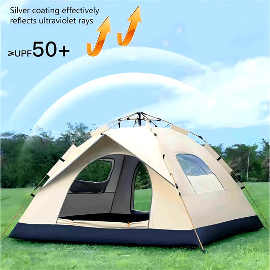 ⛺ Silver Outdoor Automatic Camping Tent – Quick Opening, Waterproof & Sunproof